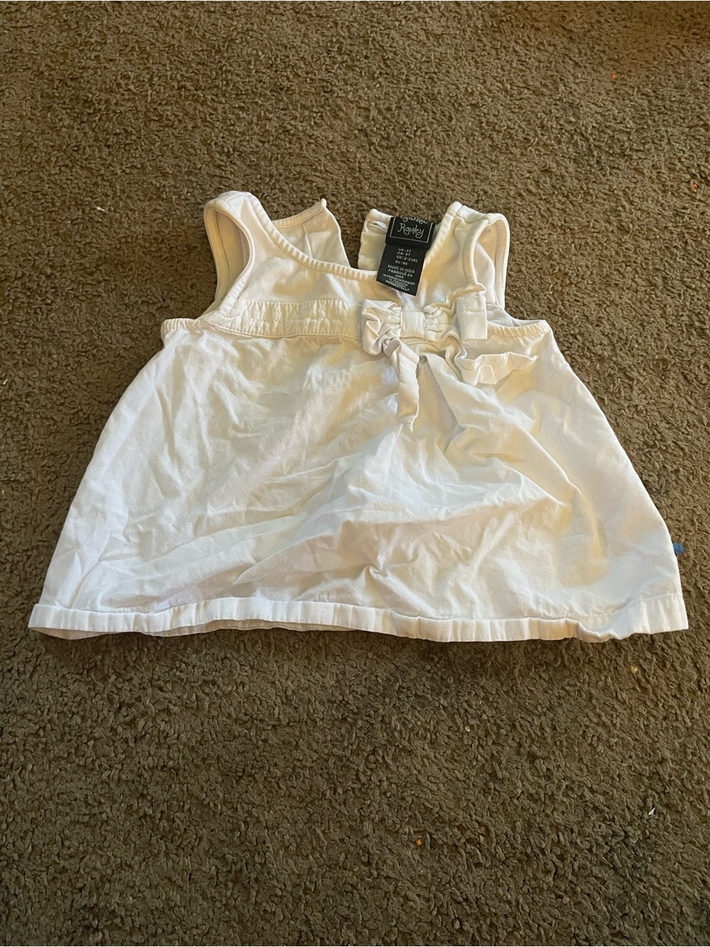 Cynthia Rowley White Baby Tank Top with Front Bow
